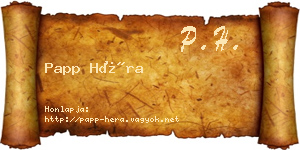 Papp Héra névjegykártya